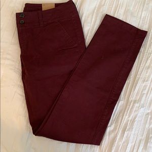 American Eagle Burgundy cotton/spandex pants
